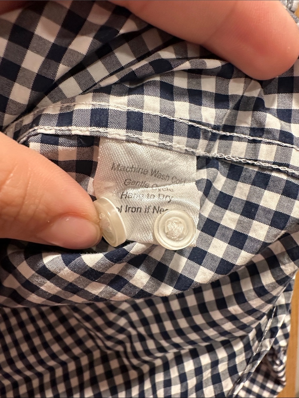 UNTUCKit Navy and White Gingham Button-Down Shirt - Picture 8 of 8